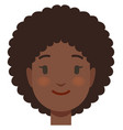 young woman head with afro hair black character vector image