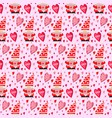 little gnome with an envelope and hearts around vector image