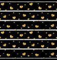 gold heart seamless pattern black-white geometric vector image