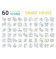 set line icons smart house vector image vector image