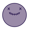 smiley skull happy halloween icon vector image