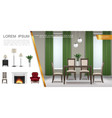 realistic home interior composition vector image