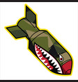 air bomb flying tiger shark mouth sticker vinyl ca vector image vector image