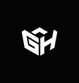 gh logo monogram with emblem style ribbon design vector image