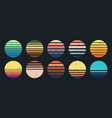 sunset circle gradient badges retro abstract vector image vector image