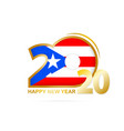 year 2020 with puerto rico flag pattern happy new vector image