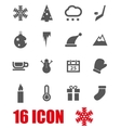 black winter icons set vector image vector image