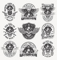 vintage monochrome police labels set vector image