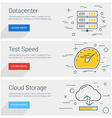 datacenter test speed cloud storage line art flat vector image