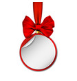 holiday paper round labels christmas balls vector image vector image