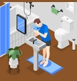 people morning routine isometric concept vector image vector image