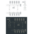 steam header blueprints vector image vector image