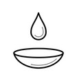 contact lens with a moist drop icon vector image
