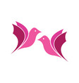 flying bird valentine logo vector image vector image