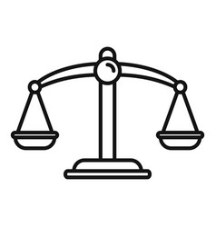Notary scales icon outline style Royalty Free Vector Image