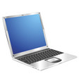 shiny stylish metallic laptop diagonal view vector image
