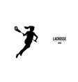 abstract silhouette of a lacrosse player on white vector image