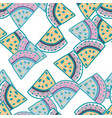 hand drawn watermelon slices seamless pattern vector image