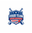 cricket team logo template design vector image