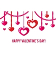 happy valentines day card with red flat heart vector image vector image