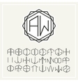 monogram line art logo in art nouveau style vector image vector image