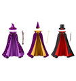 realistic magician gowns set vector image vector image