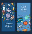 hand drawn space elements web banners vector image vector image