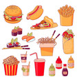 fastfood menu dishes vector image