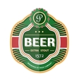 green beer bottle label template vector image