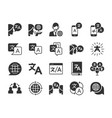translation icon set vector image vector image