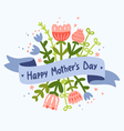happy mothers day floral greeting vector image vector image