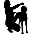 dog breed gundogs with a handler at show vector image vector image