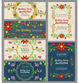 invitation wedding cards with floral elements vector image