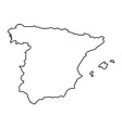 Spain map of black contour curves of Royalty Free Vector