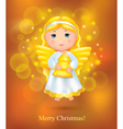 christmas card with angel vector image vector image