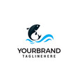 dolphin jumping above waves logo design concept vector image