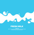 modern poster fresh milk with splashes on a light vector image