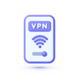 secure vpn connection concept in 3d style on white vector image vector image