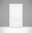 white realistic closed door in empty room interior vector image vector image