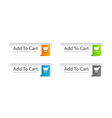colorful add to cart buttons set vector image