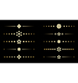 golden geometric dividers on black background vector image