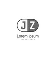 initial jz logo template with modern frame vector image