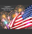 usa independence day poster with firework and flag vector image