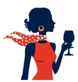 beautiful elegant woman silhouette vector image