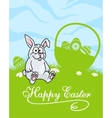 cute little grey easter bunny vector image