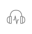 headphone with sound wave line icon vector image