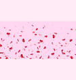 heart falling confetti isolated pink background vector image vector image