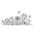 vintage background with peony flowers vector image vector image