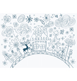 winter card with house vector image vector image