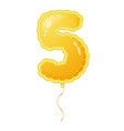 golden balloon with number five filled with air vector image vector image